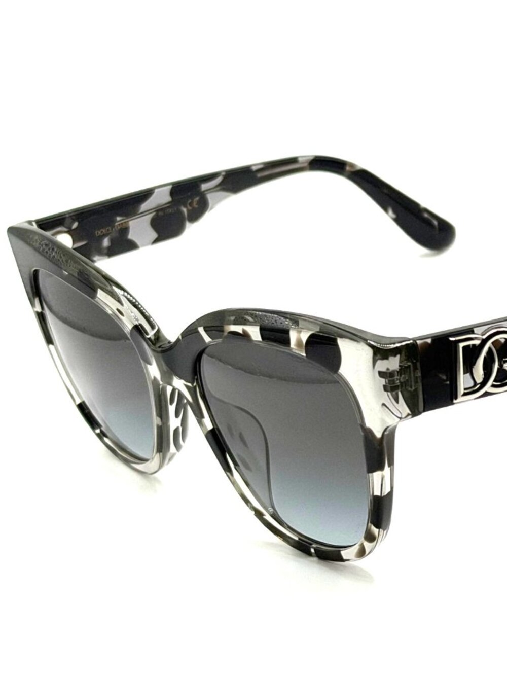 NEW DOLCE GABBANA DG 4407-F 3362/8G BLACK BUBBLE/GREY GRADIENT SUNGLASSES 53MM